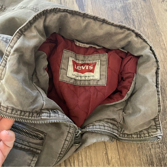Levi’s military green warm lined jacket with hidden hood M - Picture 12 of 13